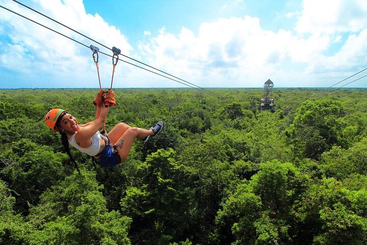 Ziplining over the jungle